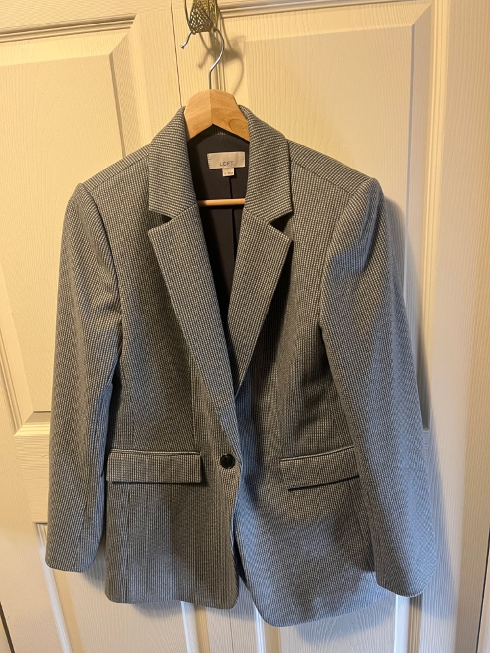 LOFT Black and White Pinstripe Blazer